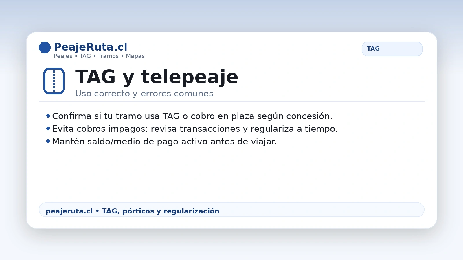 TAG en Ruta 43: uso correcto, cobros y regularización para circular sin problemas