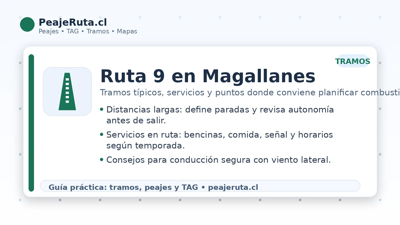 Ruta 9 en Magallanes: tramos típicos, servicios y planificación de combustible