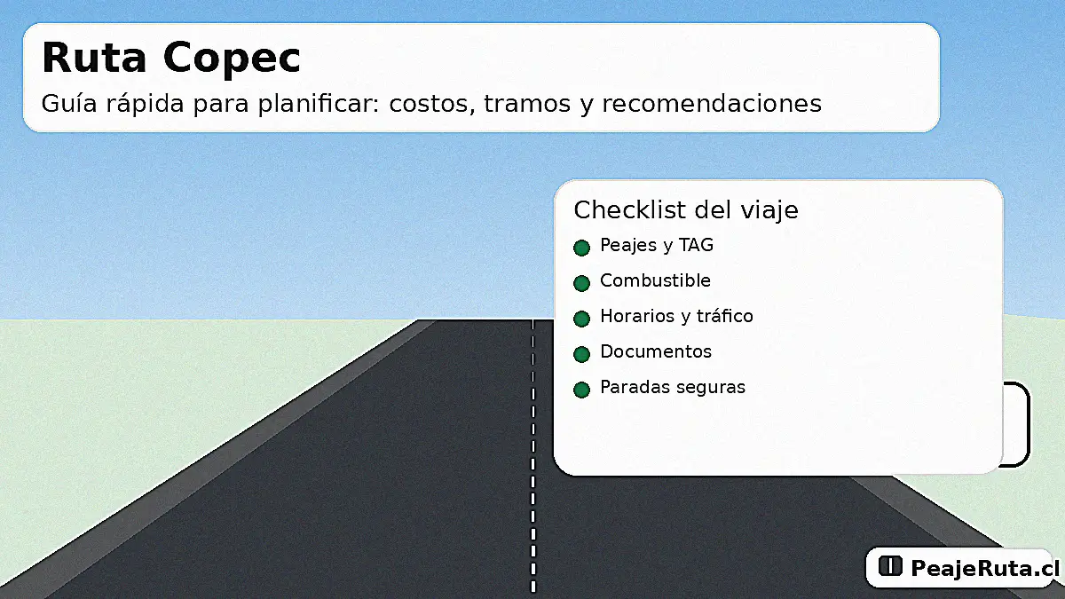 Ruta Copec: checklist del viaje con peajes, TAG, combustible, horarios y paradas seguras
