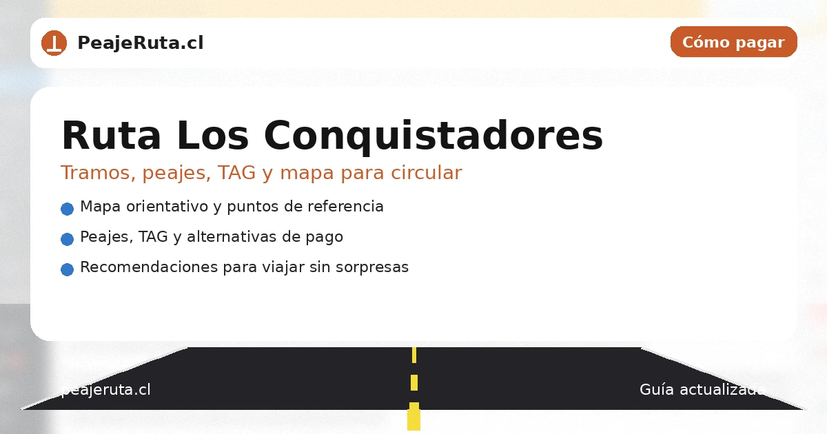 Guía Ruta Los Conquistadores (Chile): planificación de tramos, peajes y recomendaciones de conducción | PeajeRuta.cl