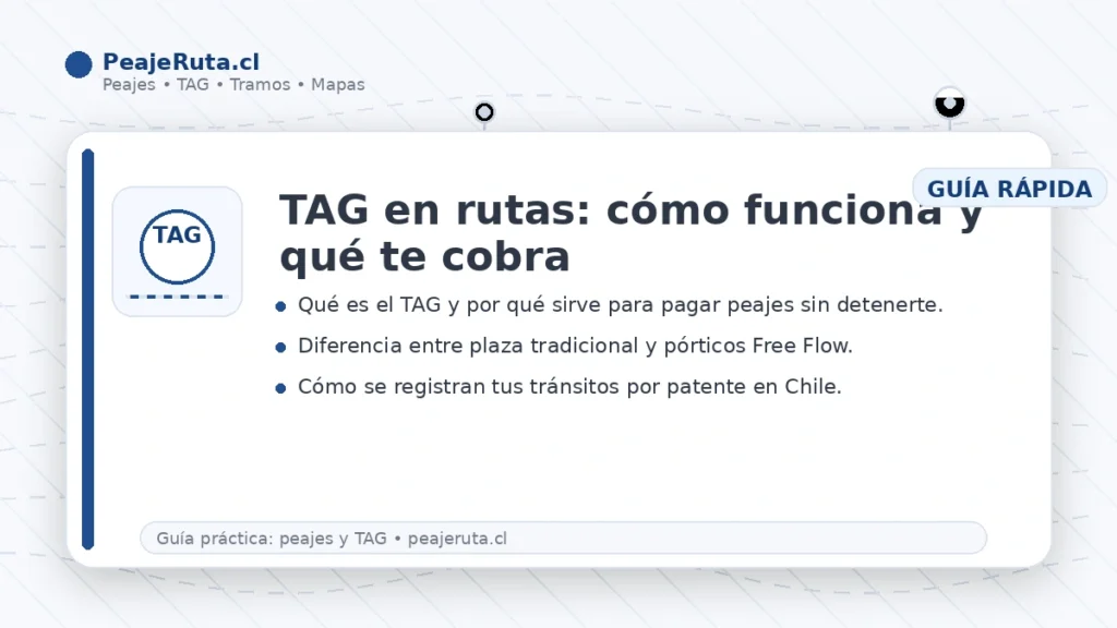 TAG en rutas en Chile: cómo funciona el telepeaje y qué te cobra
