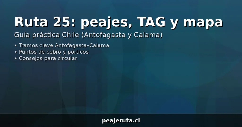 Ruta 25 en Chile: peajes, TAG y mapa con tramos y consejos para circular (PeajeRuta.cl)