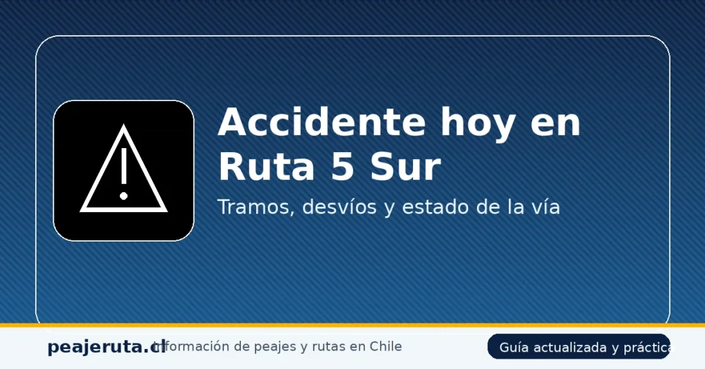 Accidente hoy en Ruta 5 Sur: tramos, desvíos y estado de la vía (PeajeRuta.cl)