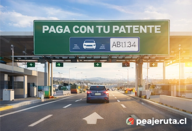 Cómo pagar peajes con patente en Chile en autopista con sistema TAG y Free Flow - peajeruta.cl